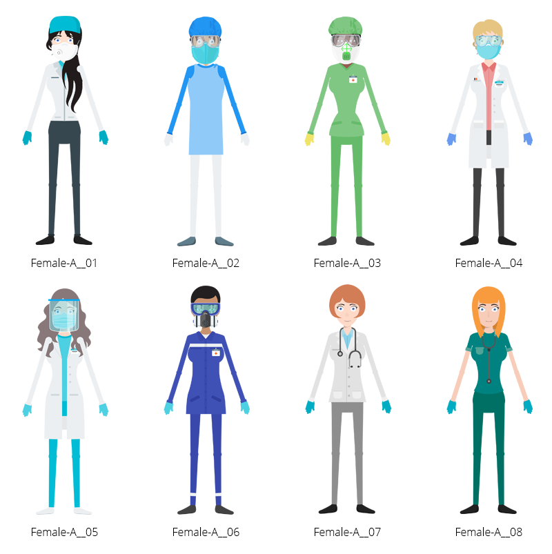 Medical COVID-19 Characters - Female A