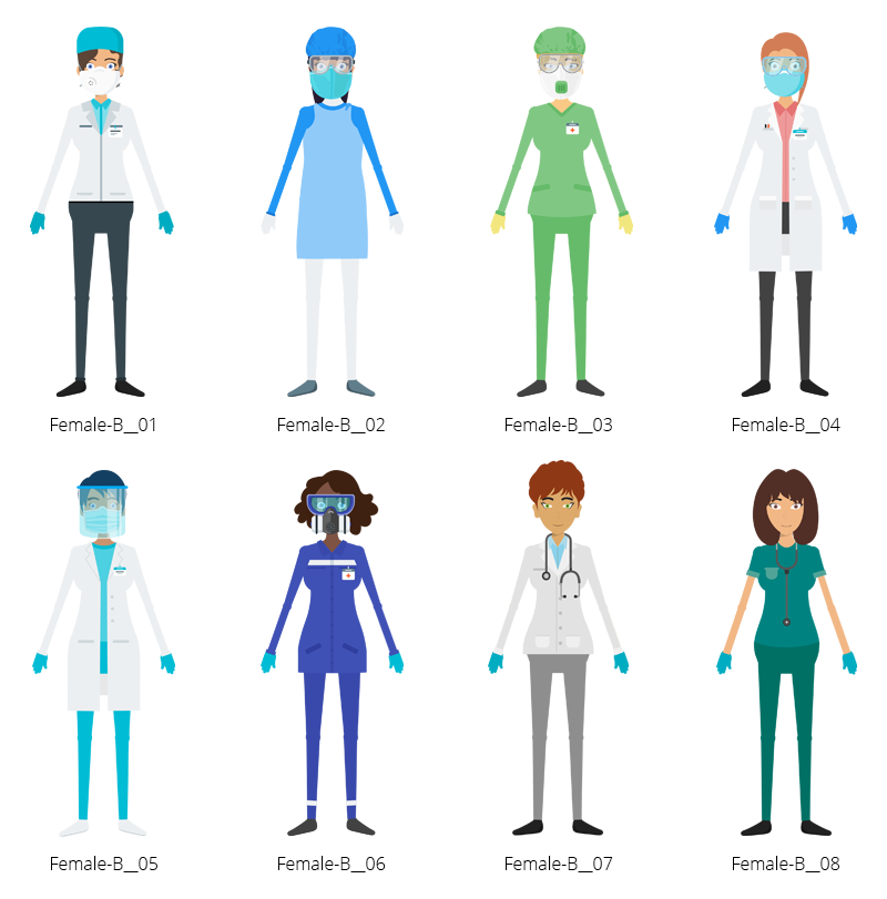 Medical COVID-19 Characters - Female B