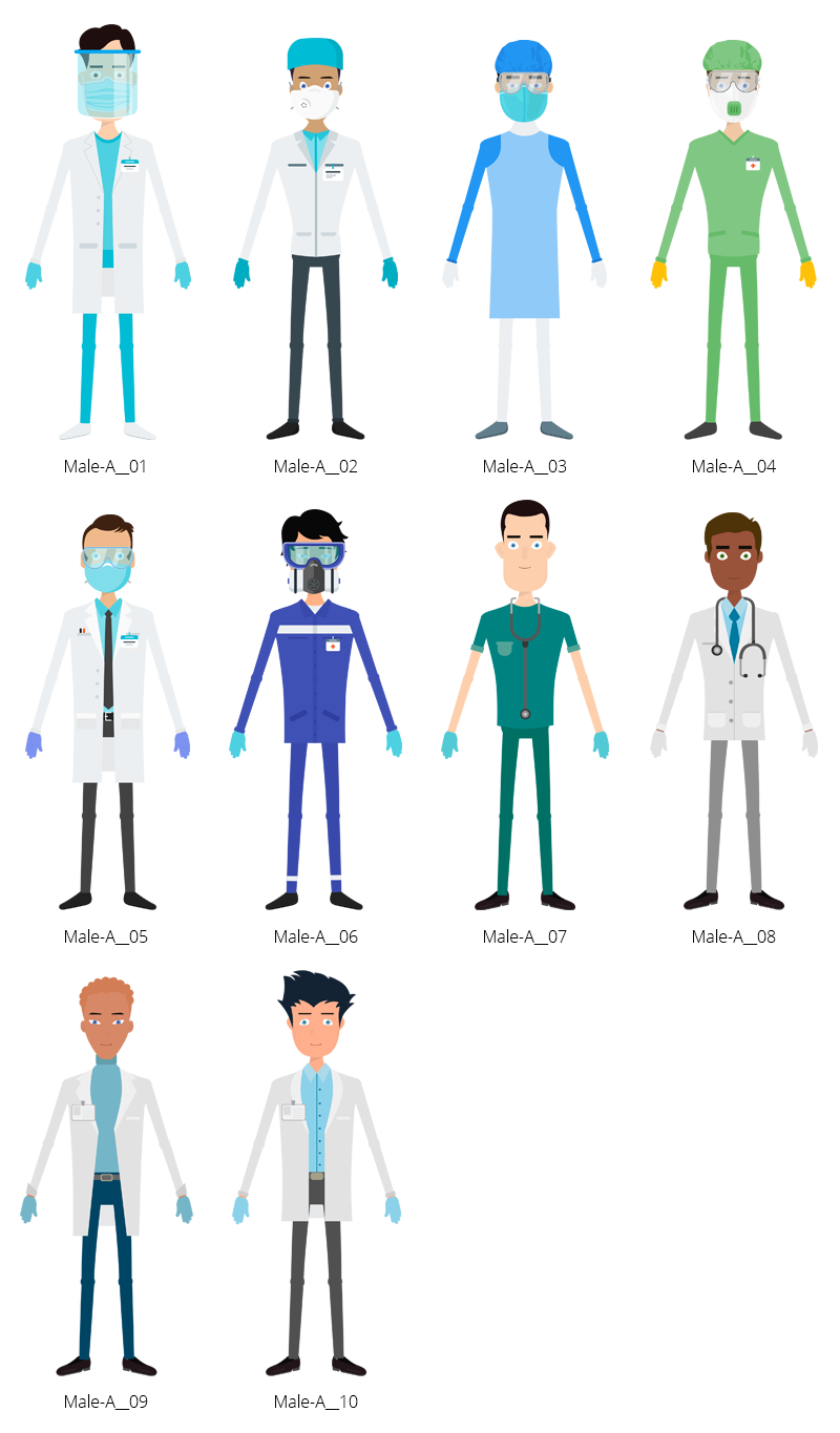 Medical COVID-19 Characters - Male A