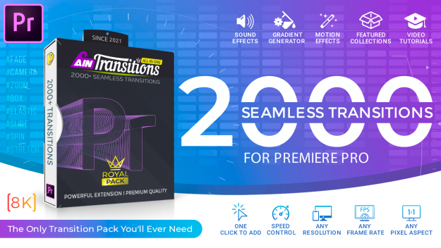 2000+ Seamless Transitions for Premiere Pro. Bundled with AinTransitions PPro