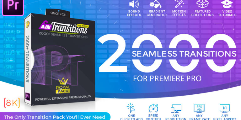 2000+ Seamless Transitions for Premiere Pro. Bundled with AinTransitions PPro