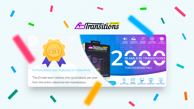 AinTransitions for Premiere Pro was featured on VideoHive